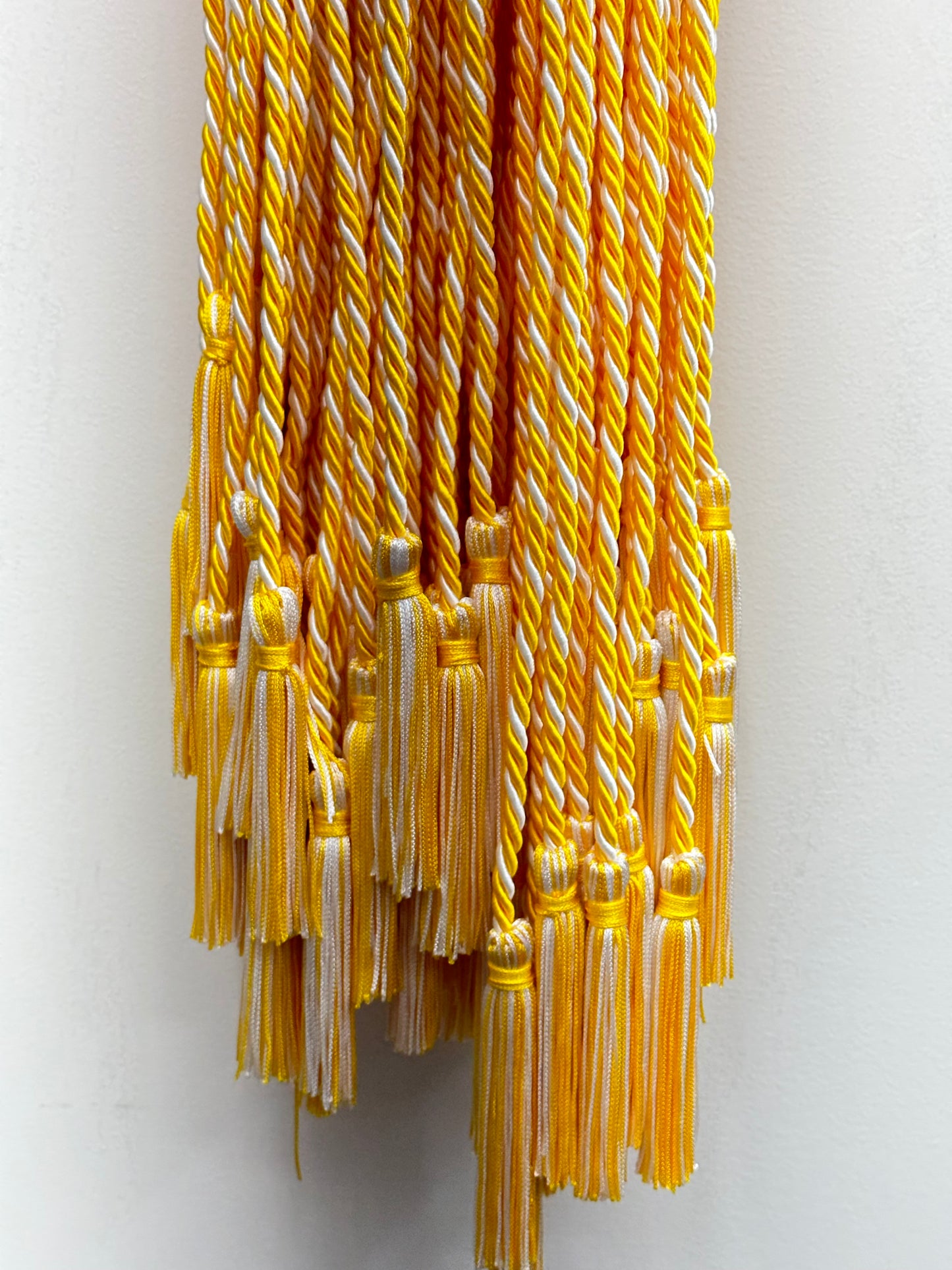 Yellow Gold, White. Graduation Cord, Honor Cord, Twisted Cord