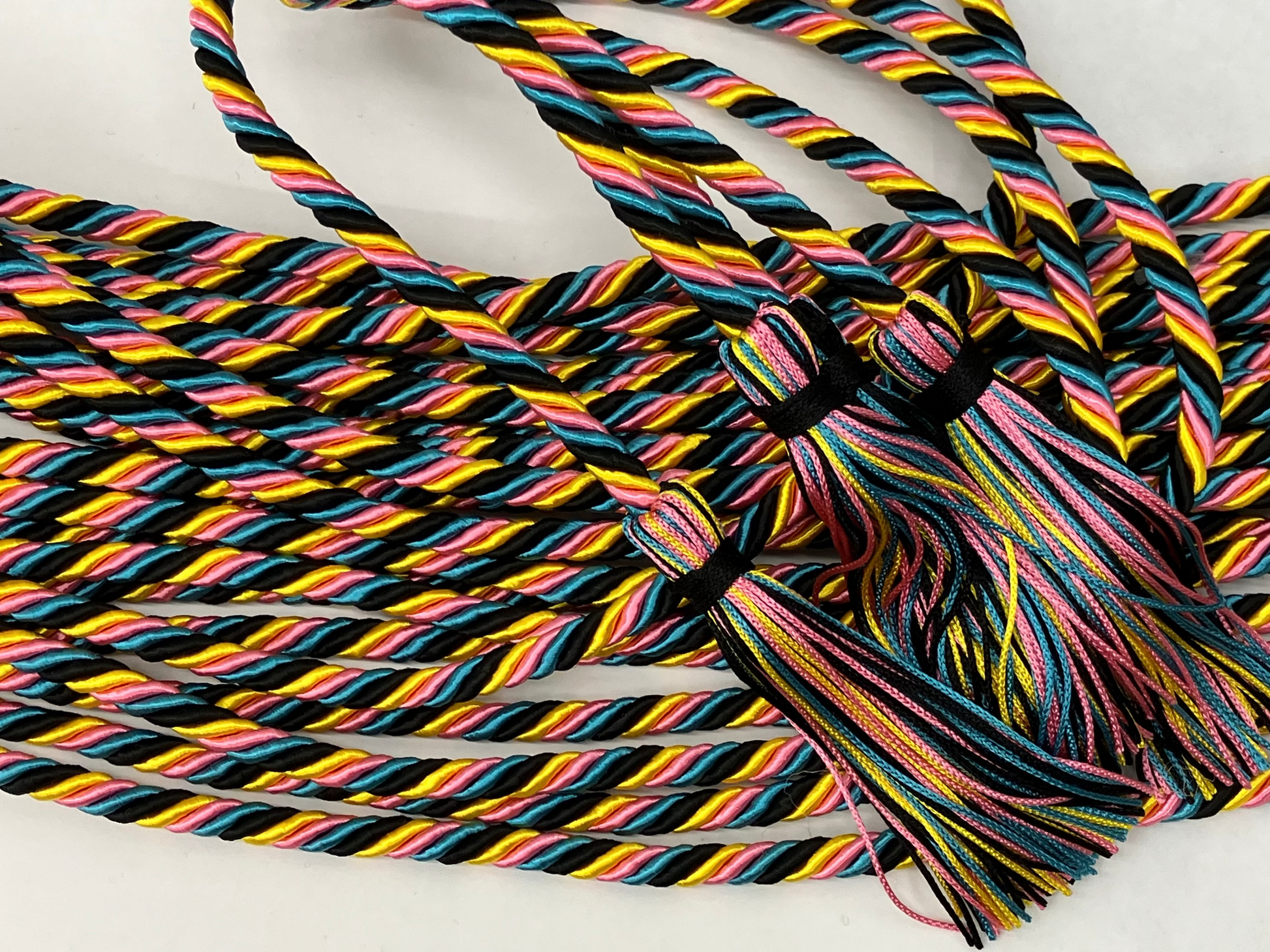 BLACK, GOLD, HOT PINK, TURQUOISE GRADUATION CORD, HONOR CORD