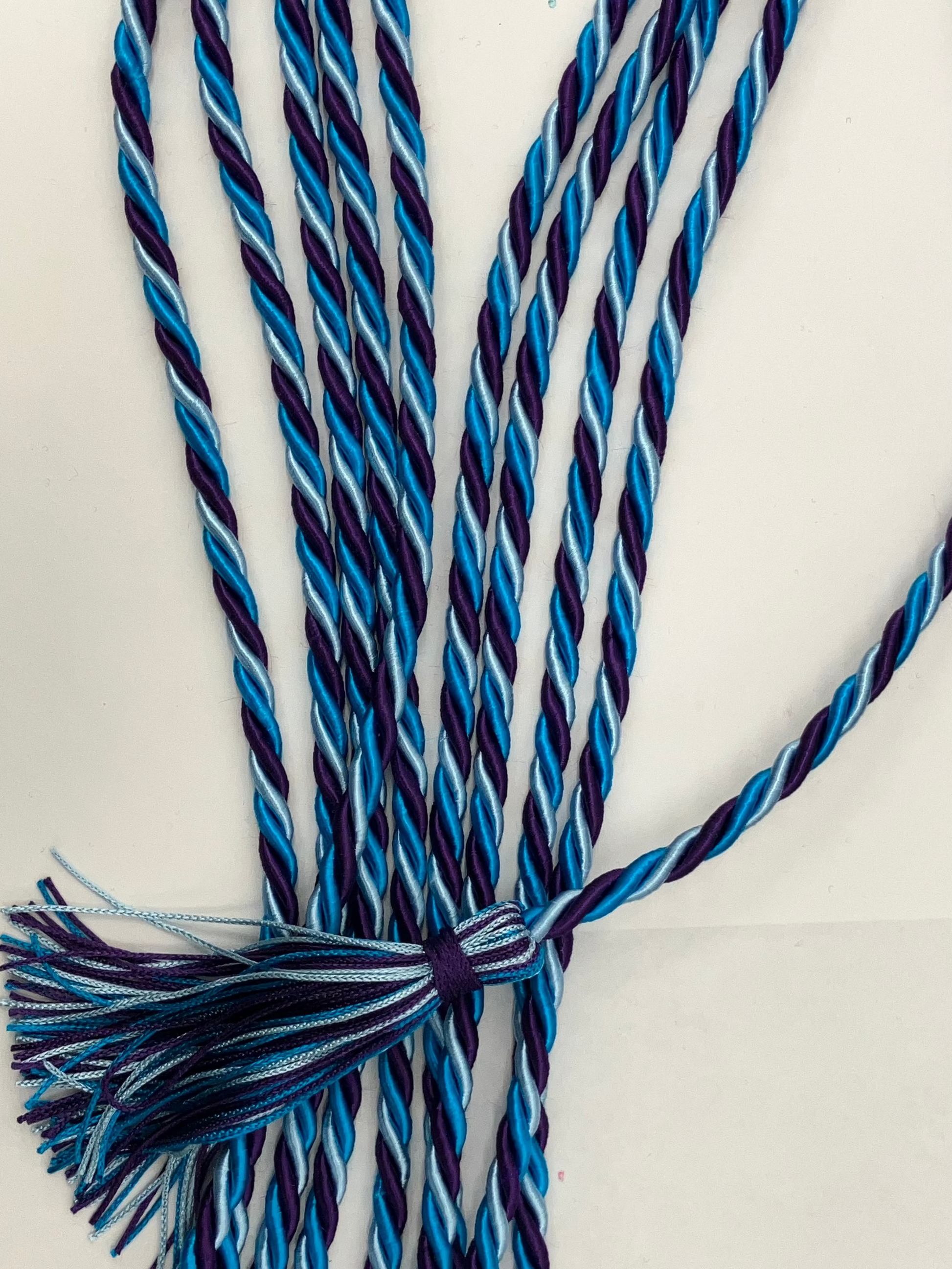 PEACOCK, PURPLE, LIGHT BLUE GRADUATION CORD, HONOR CORD