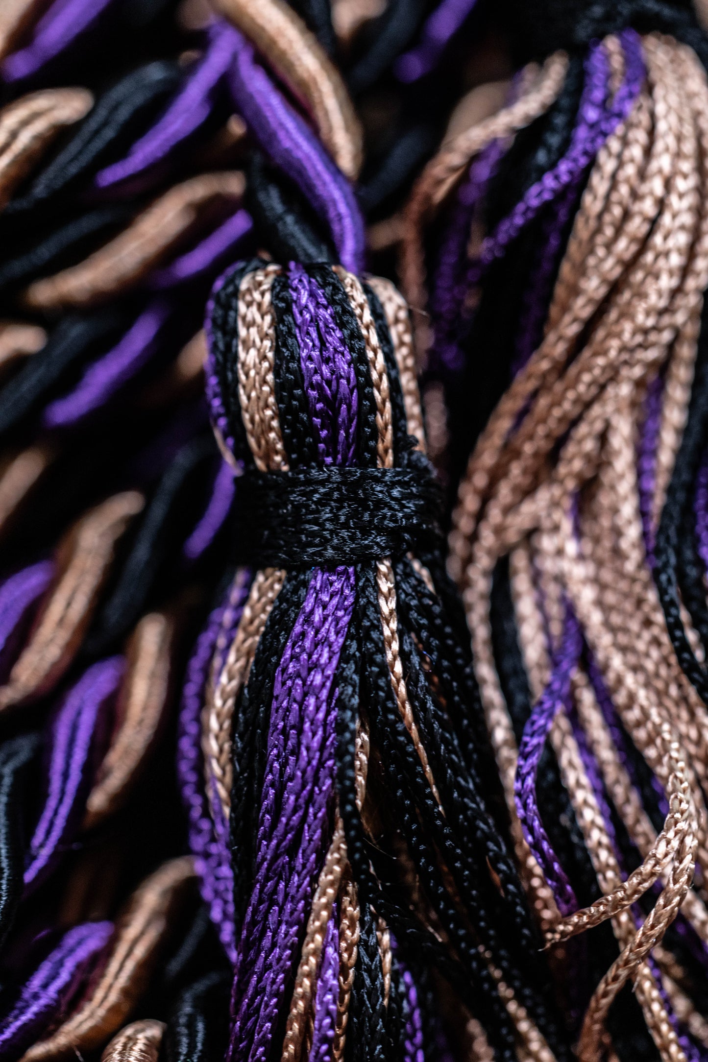 Purple, Beige Drab, Black  Graduation Cord Honor Cords