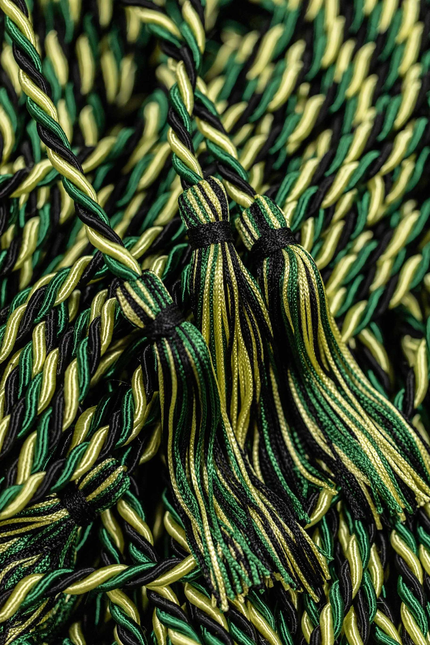 Black, Green, Lemon Yellow Graduation Honor Cord