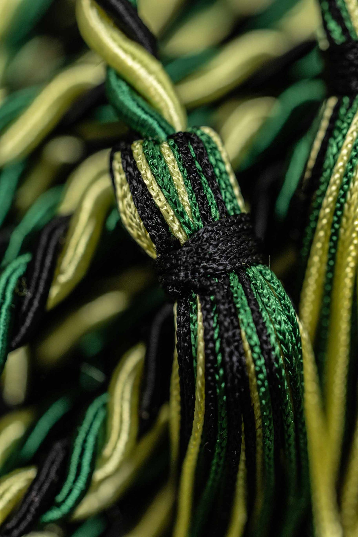 Black, Green, Lemon Yellow Graduation Honor Cord