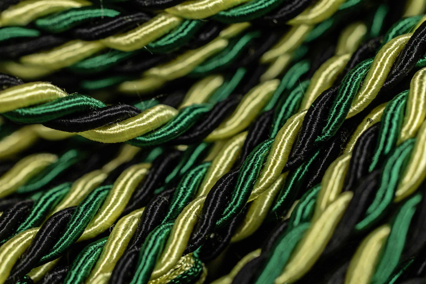 Black, Green, Lemon Yellow Graduation Honor Cord