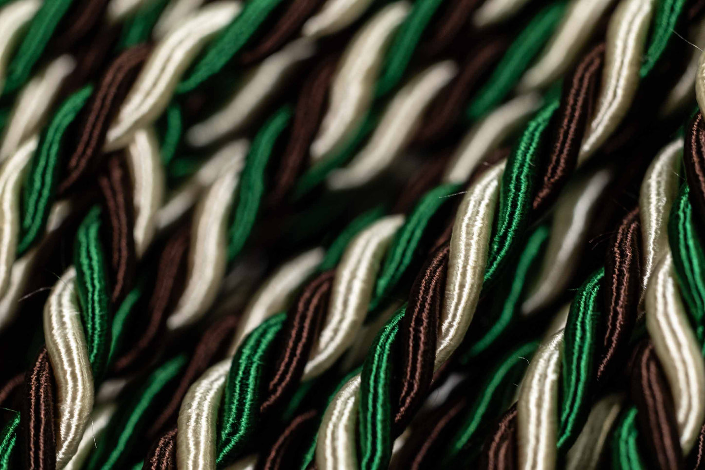 Brown, Green, Cream Off White Graduation Honorv Cord