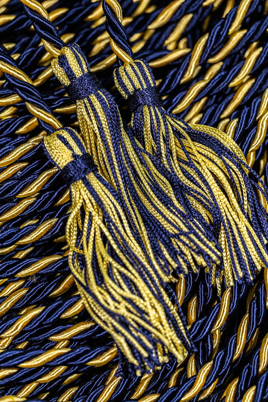 Navy Blue, Ligh Yellow Graduation Honor Cord