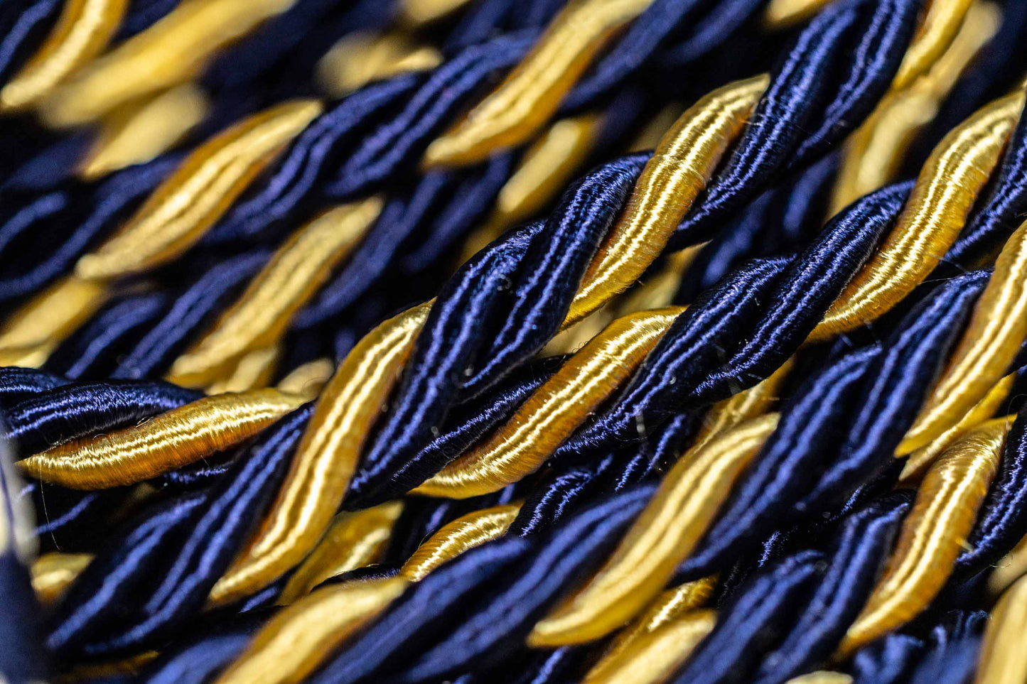 Navy Blue, Ligh Yellow Graduation Honor Cord