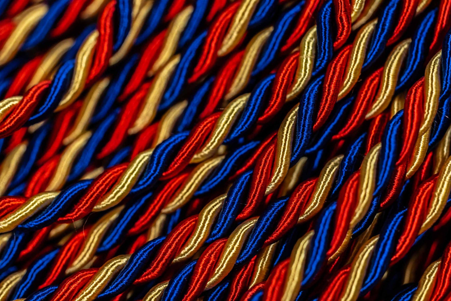 Royal Blue, Red, Light Yellow Graduation Honor Cord