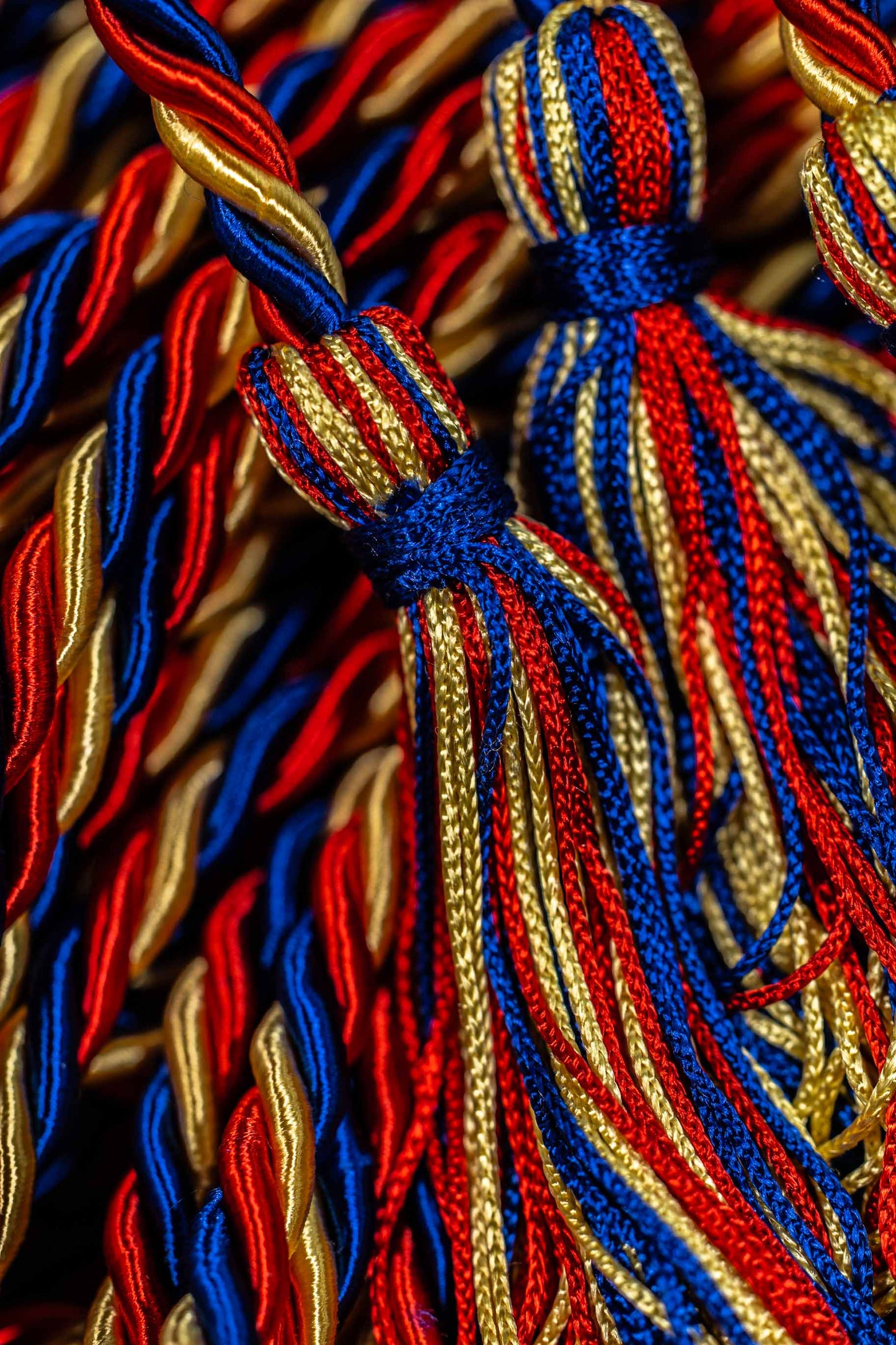 Royal Blue, Red, Light Yellow Graduation Honor Cord