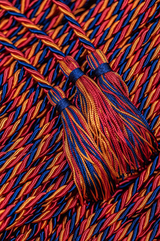 Navy Blue, Red, Orange Graduation Honor Cord - Armenia