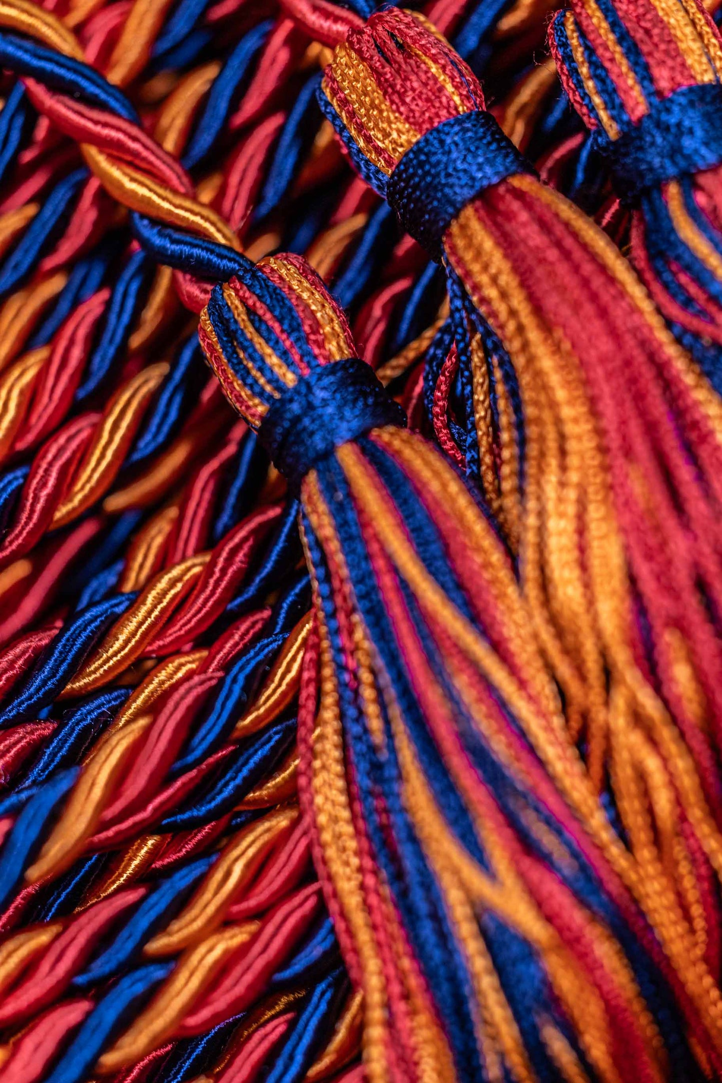 Navy Blue, Red, Orange Graduation Honor Cord - Armenia