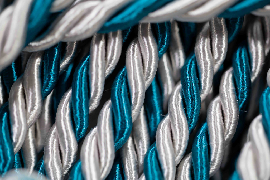 SILVER, SILVER, TEAL GRADUATION CORD, HONOR CORD