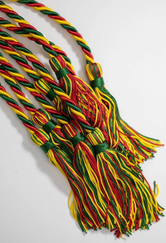 Red, Green, Yellow Graduation cord, Honor Cord