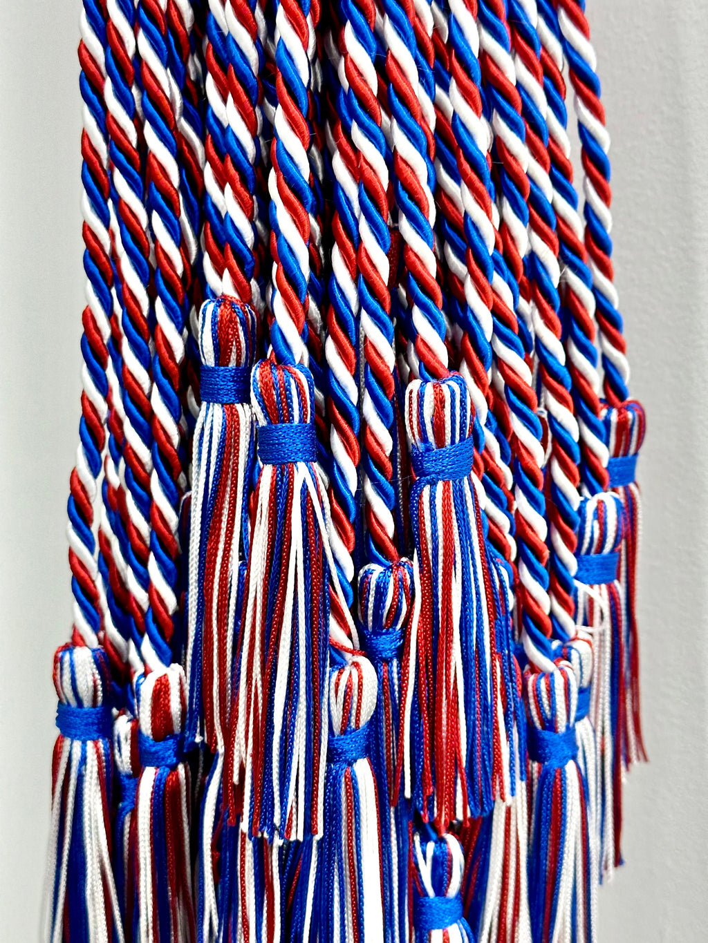 Red, Royal Blue, White Graduation Honor Cord | American