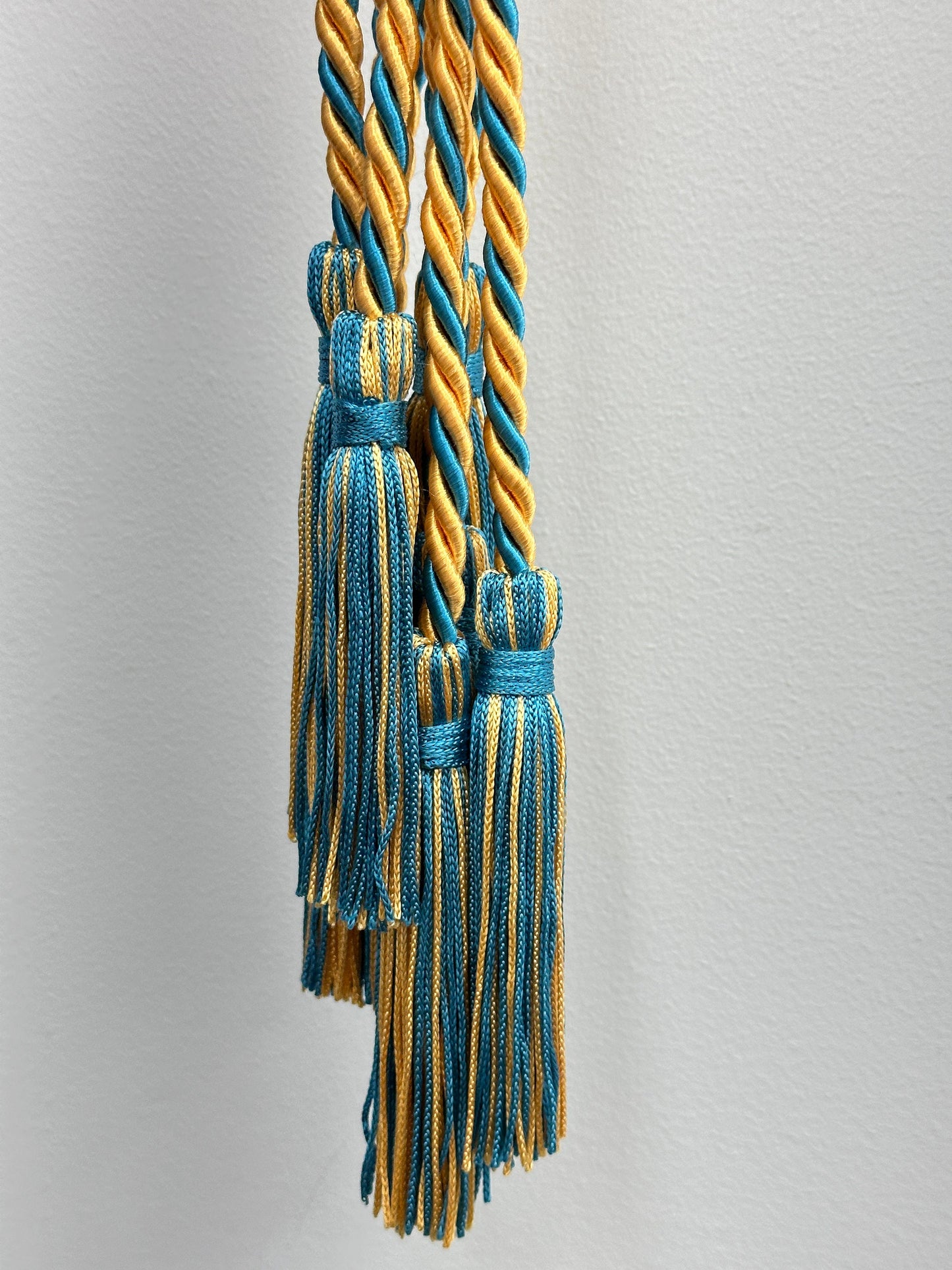 Light Orange, Teal Blue Graduation cord, Honor Cord, Twisted Cord