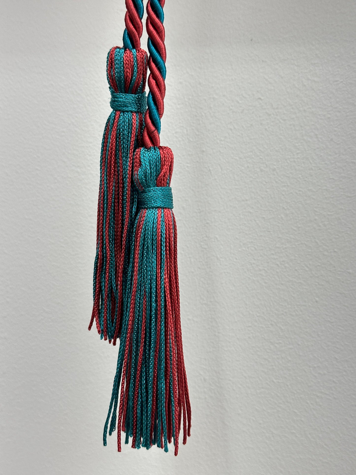 Cardinal Red, Teal Blue, Graduation Honor Cord, Twisted Cord