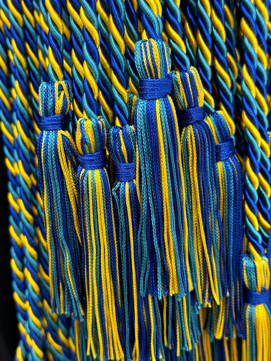 Gold, Royal Blue, Teal Graduation Honor Cord