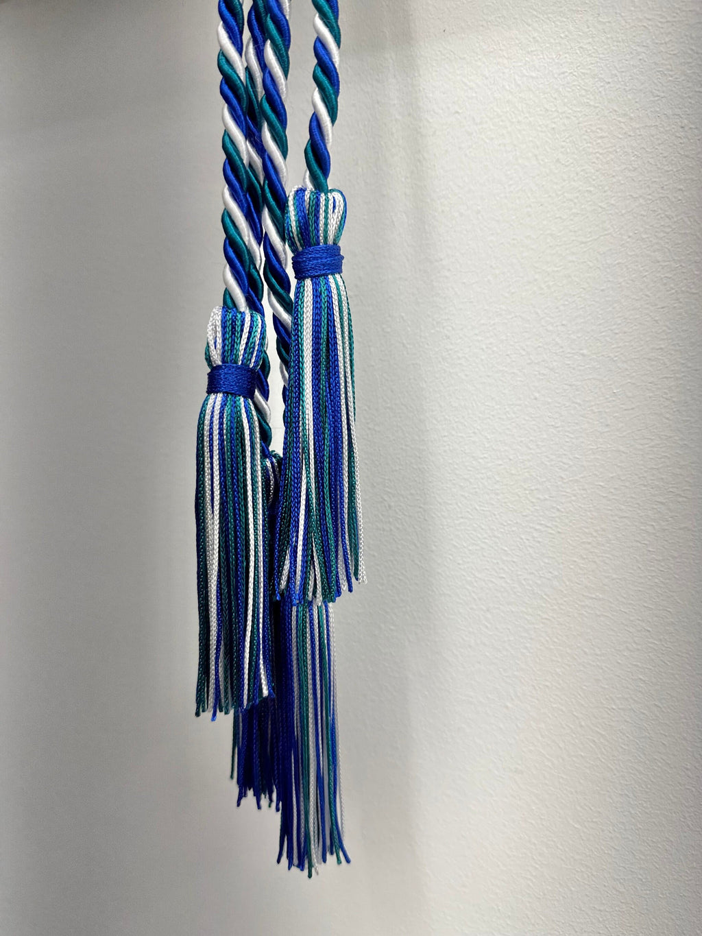 Royal Blue, Teal, White Graduation Honor Cord