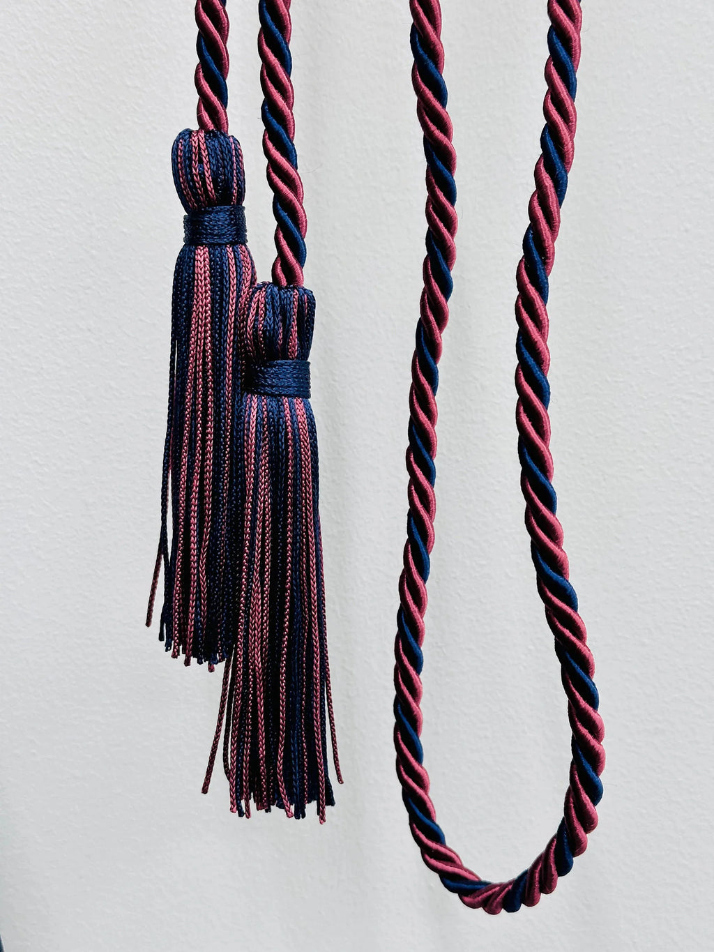Burgundy, Burgundy, Navy Graduation Honor Cord