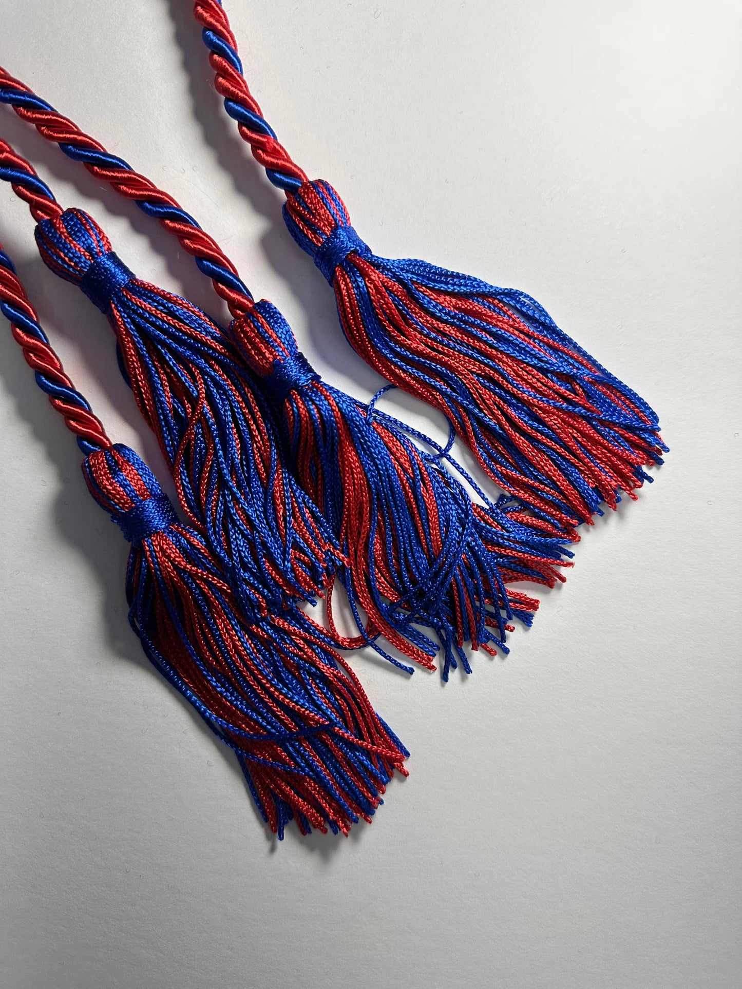 Red, Red, Royal Blue Graduation cord, Honor Cord, Twisted Cord