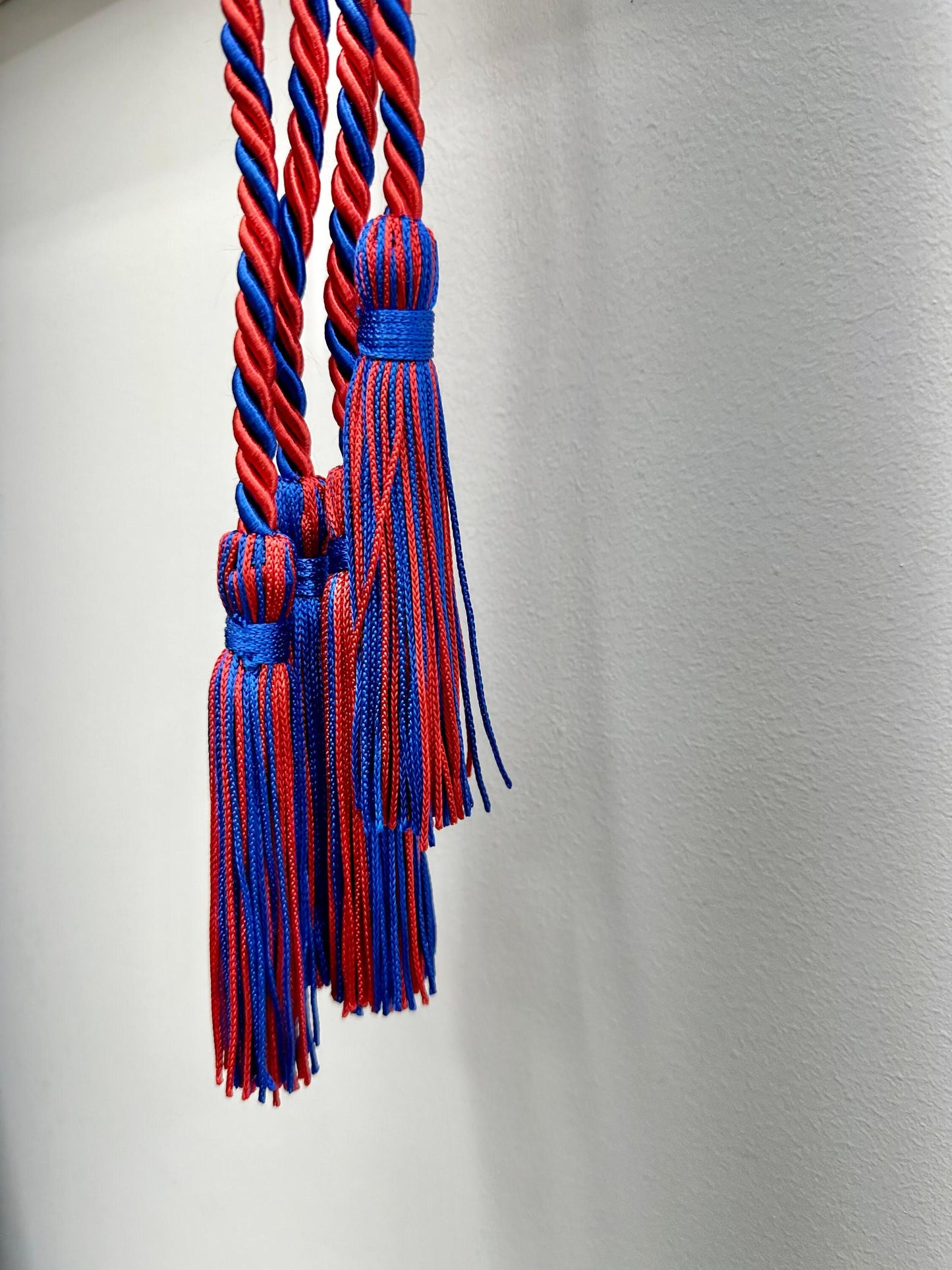 Red, Red, Royal Blue Graduation cord, Honor Cord, Twisted Cord