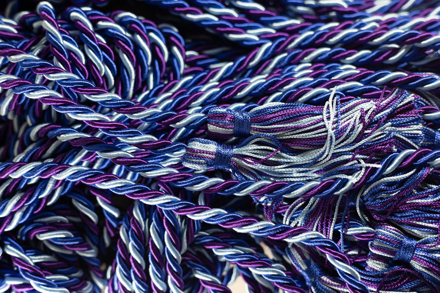 Royal Blue, Light Blue, Purple Graduation cord, Honor Cord, Twisted Cord