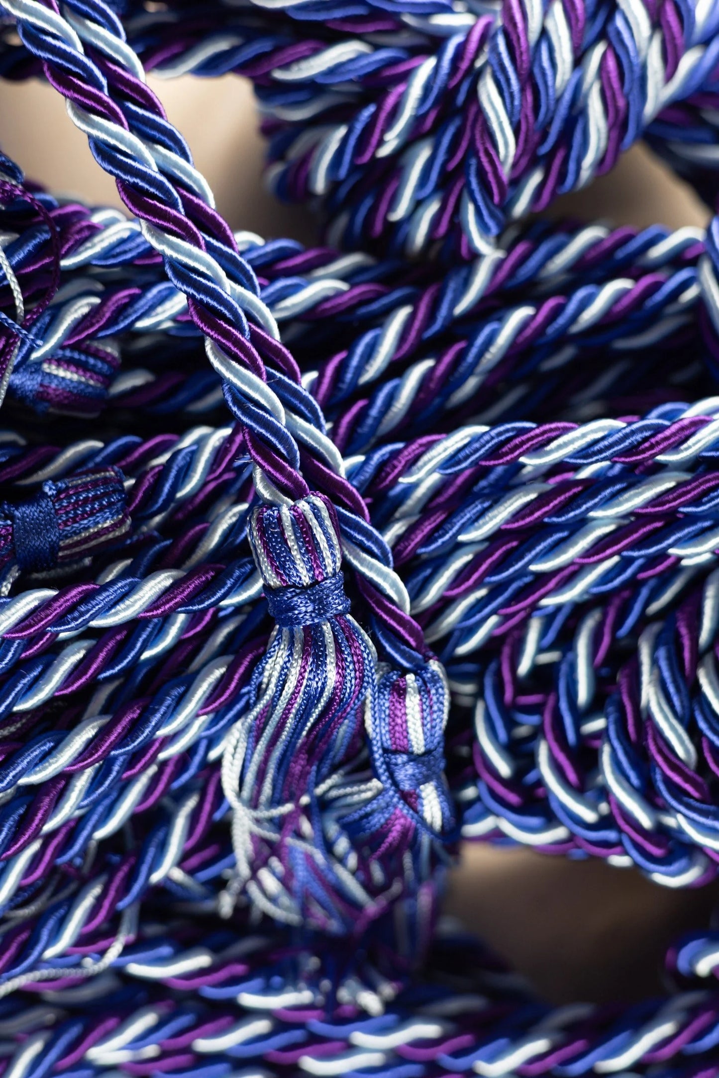 Royal Blue, Light Blue, Purple Graduation cord, Honor Cord, Twisted Cord