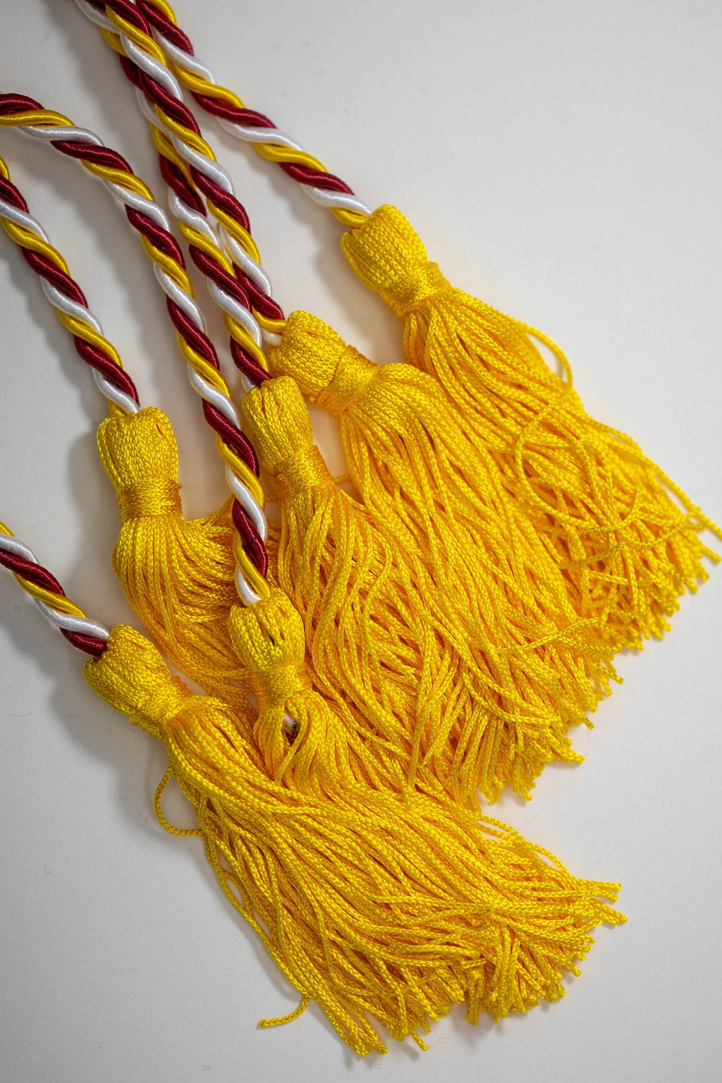 Cardinal Red, Gold, White With Gold Tassel Graduation cord, Honor Cord
