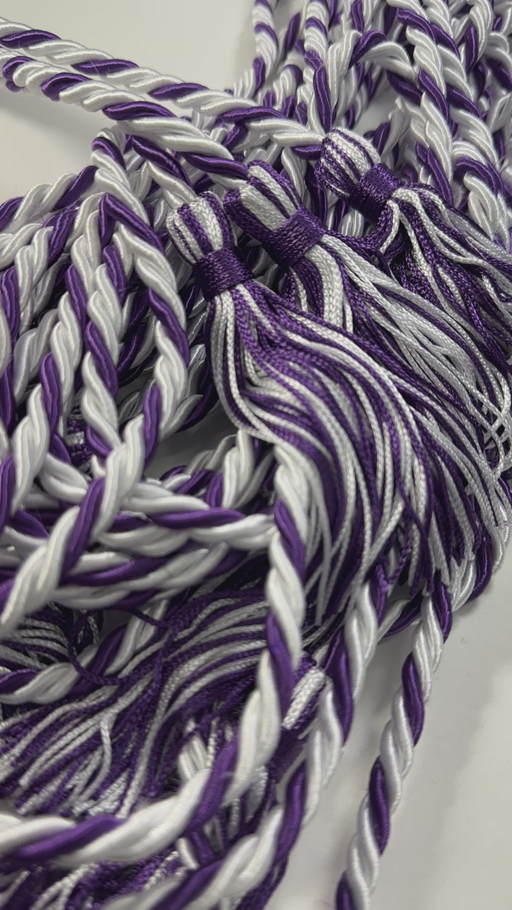 White, White, Purple Graduation cord, Honor Cord