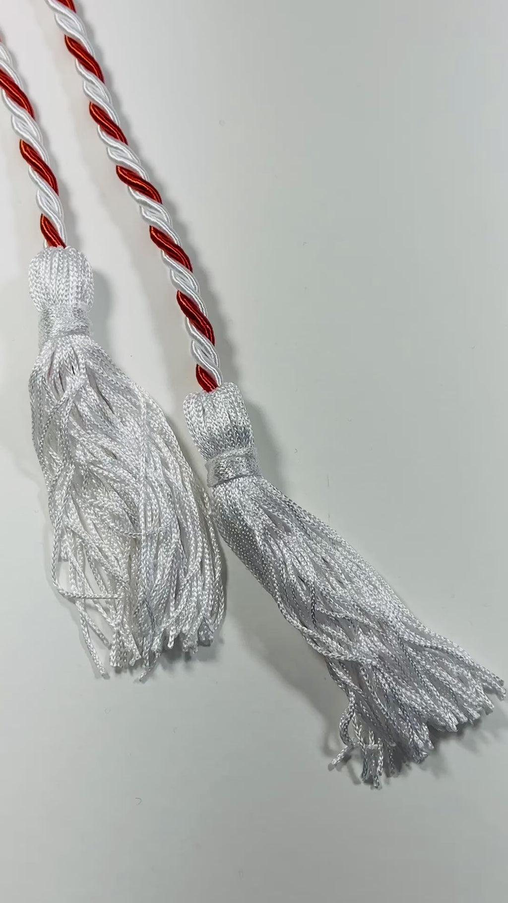 White, White, Burnt Orange Whit white tassel Graduation cord, Honor Cord