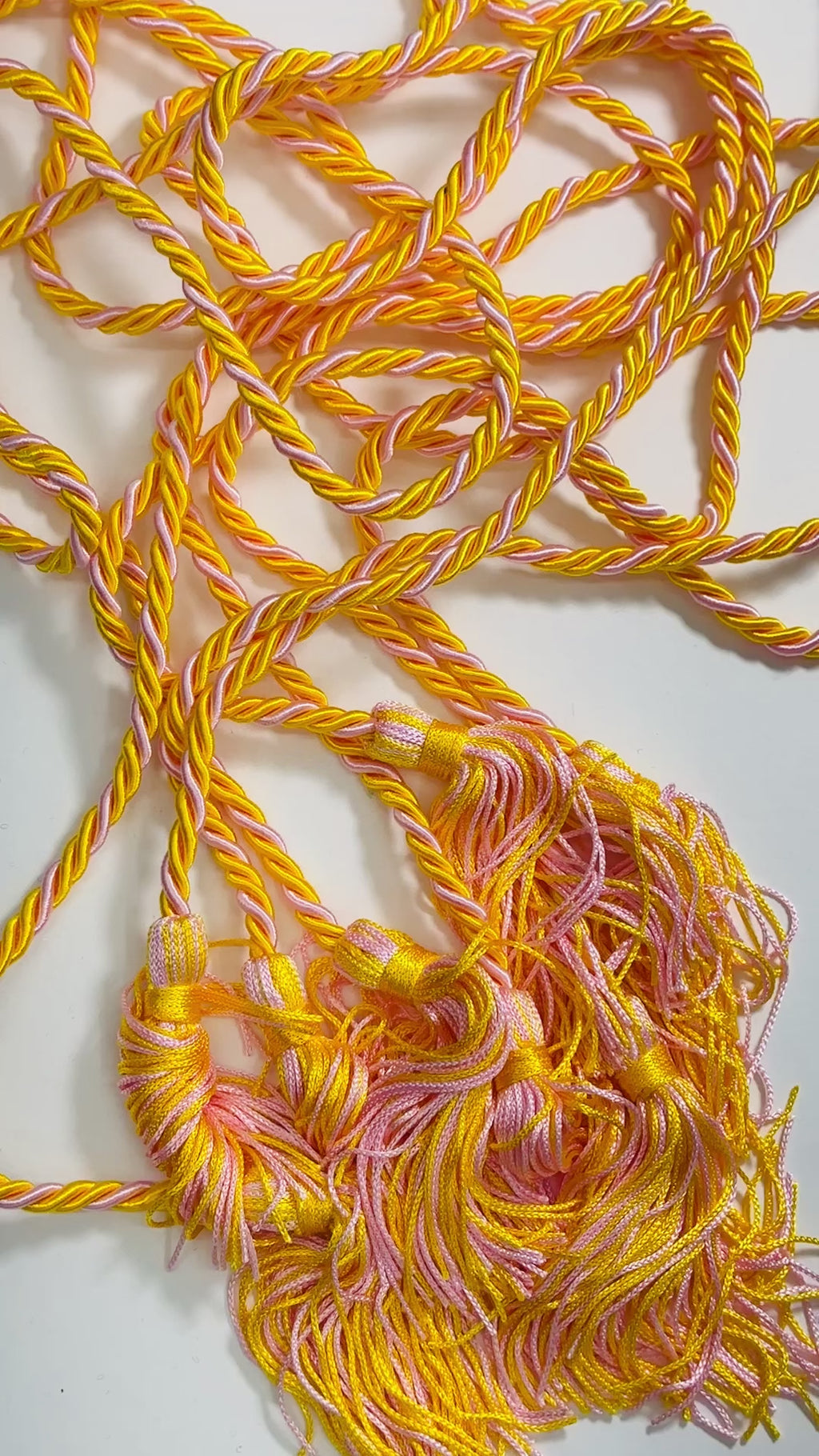Gold, Gold, Pink Graduation cord, Honor Cord