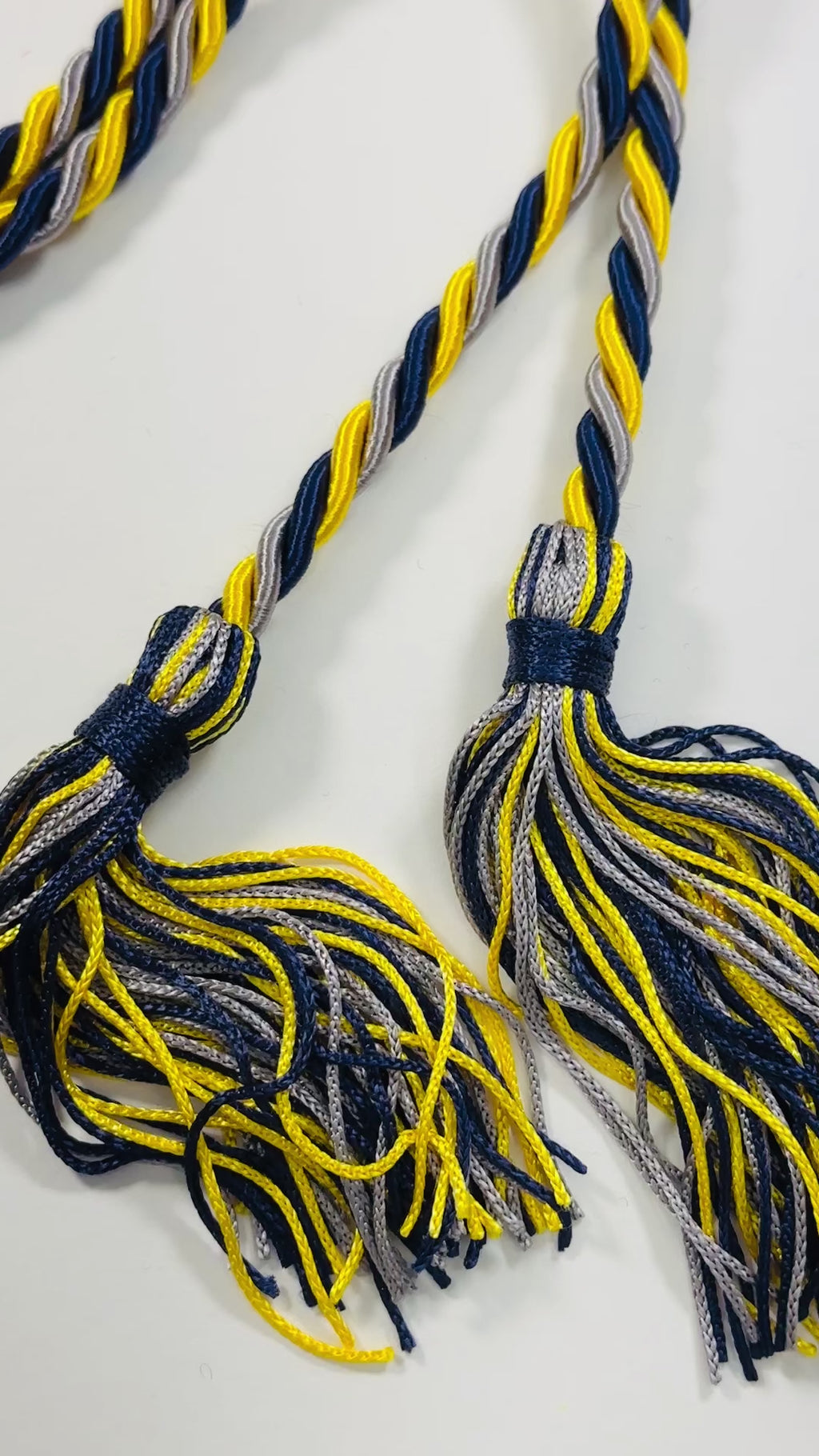 Gold, Navy, Platinum Graduation cord, Honor Cord