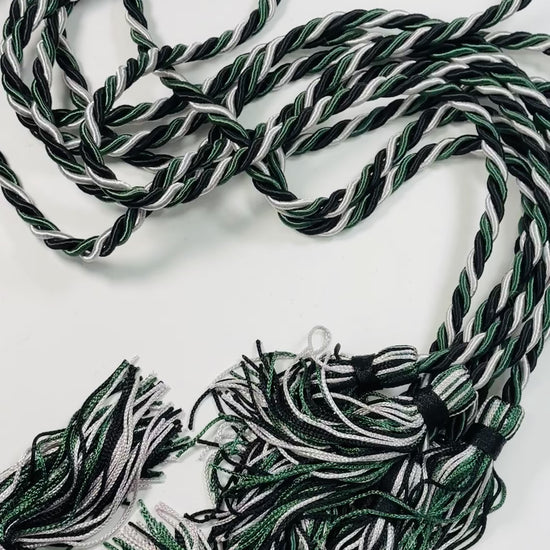 green black silver graduation honor cord