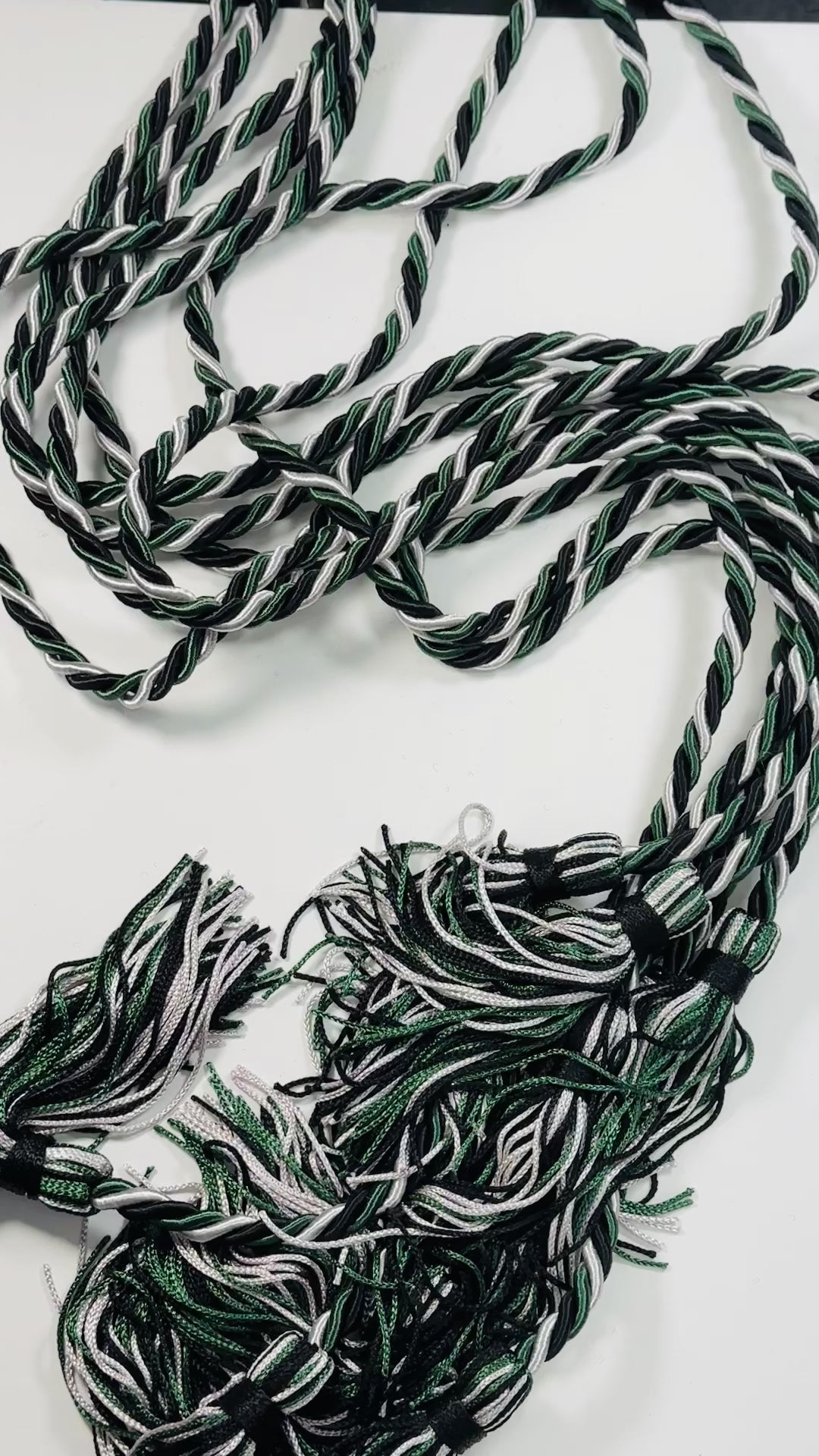 green black silver graduation honor cord