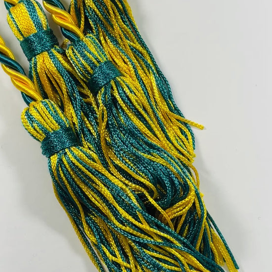 teal and gold graduation honor cords
